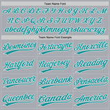 Custom Gray White Pinstripe-Teal Authentic Baseball Jersey