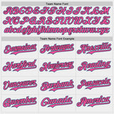 Custom White Black Pinstripe Light Blue-Pink Authentic Baseball Jersey