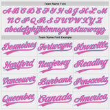 Custom White Light Blue Pinstripe-Pink Authentic Baseball Jersey