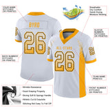 Custom White Gold-Black Drift Fashion Football Jersey