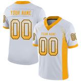 Custom White Gold-Black Drift Fashion Football Jersey