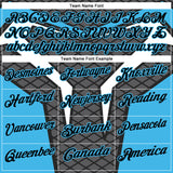 Custom Steel Gray Black-Sky Blue 3D Tennis Performance Polo Shirt