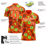 Custom Orange White 3D Tennis Performance Polo Shirt
