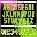 Custom Pink Neon Green-Black 3D Pattern Design Abstract Brush Stroke Performance Polo Shirt