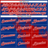 Custom Red Royal-White 3D Pattern Design Abstract Brush Stroke Performance Polo Shirt