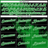 Custom Grass Green Black-White 3D Pattern Design Abstract Brush Stroke Performance Polo Shirt