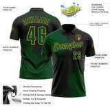 Custom Green Black-Old Gold 3D Pattern Design Abstract Brush Stroke Performance Polo Shirt