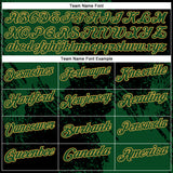 Custom Green Black-Old Gold 3D Pattern Design Abstract Brush Stroke Performance Polo Shirt