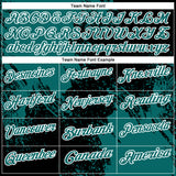 Custom Teal Black-White 3D Pattern Design Abstract Brush Stroke Performance Polo Shirt