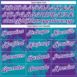 Custom Purple Teal-White 3D Pattern Design Abstract Brush Stroke Performance Polo Shirt