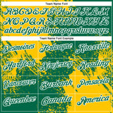 Custom Yellow Kelly Green-White 3D Pattern Design Abstract Brush Stroke Performance Polo Shirt
