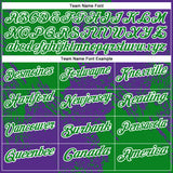 Custom Grass Green Purple-White 3D Pattern Design Abstract Brush Stroke Performance Polo Shirt
