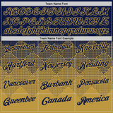 Custom Navy Old Gold 3D Gradient Square Shape Performance Polo Shirt