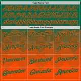 Custom Kelly Green Orange 3D Gradient Square Shape Performance Polo Shirt