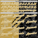 Custom Graffiti Pattern Old Gold Black-White 3D Scratch Performance Polo Shirt