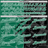 Custom Graffiti Pattern Kelly Green Black-White 3D Scratch Performance Polo Shirt