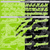 Custom Graffiti Pattern Neon Green Black-White 3D Scratch Performance Polo Shirt