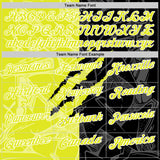 Custom Graffiti Pattern Neon Yellow Black-White 3D Scratch Performance Polo Shirt