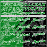 Custom Graffiti Pattern Grass Green Black-White 3D Scratch Performance Polo Shirt