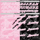 Custom Graffiti Pattern Light Pink Black-White 3D Scratch Performance Polo Shirt