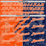 Custom Graffiti Pattern Orange Navy-White 3D Scratch Performance Polo Shirt