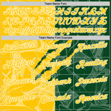 Custom Graffiti Pattern Yellow Green-White 3D Scratch Performance Polo Shirt