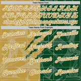 Custom Graffiti Pattern Old Gold Green-White 3D Scratch Performance Polo Shirt