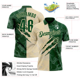 Custom Graffiti Pattern Green-Cream 3D Scratch Performance Polo Shirt