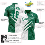 Custom Graffiti Pattern Kelly Green-White 3D Scratch Performance Polo Shirt