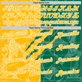 Custom Graffiti Pattern Gold Kelly Green-White 3D Scratch Performance Polo Shirt