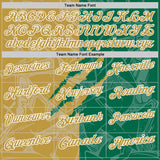 Custom Graffiti Pattern Old Gold Kelly Green-White 3D Scratch Performance Polo Shirt