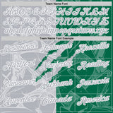 Custom Graffiti Pattern Gray Kelly Green-White 3D Scratch Performance Polo Shirt
