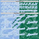 Custom Graffiti Pattern Light Blue Kelly Green-White 3D Scratch Performance Polo Shirt