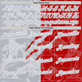 Custom Graffiti Pattern Gray Red-White 3D Scratch Performance Polo Shirt