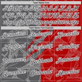 Custom Graffiti Pattern Steel Gray Red-White 3D Scratch Performance Polo Shirt