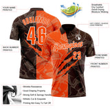 Custom Graffiti Pattern Orange Brown-White 3D Scratch Performance Polo Shirt