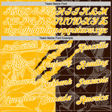Custom Graffiti Pattern Gold Brown-White 3D Scratch Performance Polo Shirt