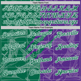 Custom Graffiti Pattern Kelly Green Purple-White 3D Scratch Performance Polo Shirt