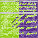 Custom Graffiti Pattern Neon Green Purple-White 3D Scratch Performance Polo Shirt