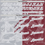 Custom Graffiti Pattern Gray Burgundy-White 3D Scratch Performance Polo Shirt