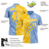 Custom Graffiti Pattern Yellow Light Blue-White 3D Scratch Performance Polo Shirt