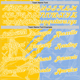 Custom Graffiti Pattern Yellow Light Blue-White 3D Scratch Performance Polo Shirt