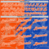 Custom Graffiti Pattern Orange Thunder Blue-White 3D Scratch Performance Polo Shirt