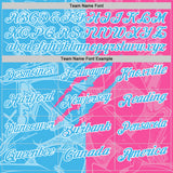Custom Graffiti Pattern Sky Blue Pink-White 3D Scratch Performance Polo Shirt