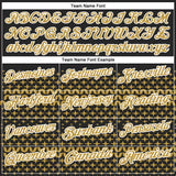 Custom Black Old Gold-White 3D Pattern Design Star Performance Polo Shirt
