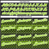 Custom Black Neon Green-White 3D Pattern Design Star Performance Polo Shirt