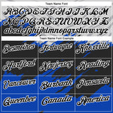 Custom Thunder Blue Black Gray-White 3D Pattern Design Splash Performance Polo Shirt