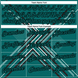 Custom Teal Black-White 3D Pattern Design Geometric Shapes Performance Polo Shirt