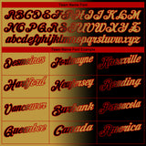 Custom Black Old Gold-Red 3D Gradient Fashion Performance Polo Shirt