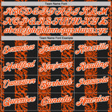 Custom Black Orange-White 3D Pattern Abstract Floral Stripe Tribal Performance Polo Shirt